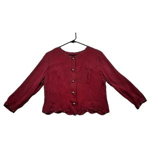 Diamond L Western Wear VTG Women's Red Ruby Long Sleeve Button Up Shirt